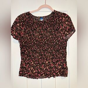 Floral Black and Pink Women's Peplum top